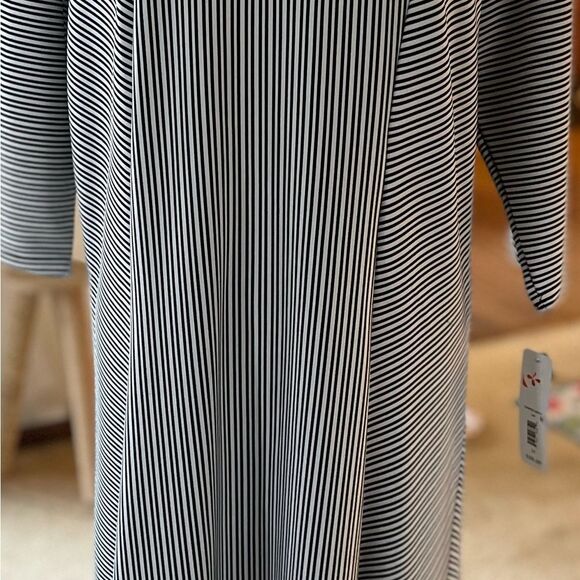 NWT STRIPED VARIOUS WAYS FLATTERING ON EVERYONE DRESS PAST KNEES 1X FITS LIKE LG - Picture 9 of 13